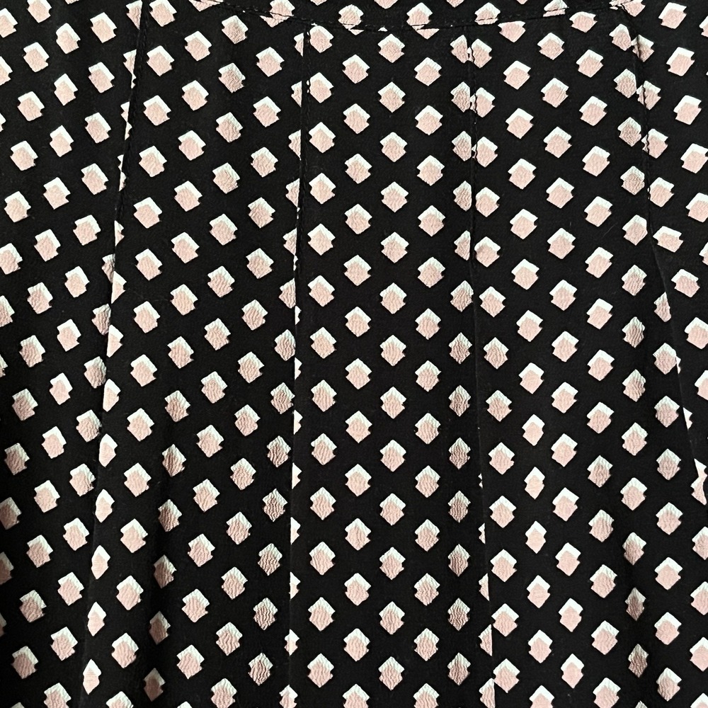 Talbots Midi Skirt Pleated A-Line High Waist Black Patterned Womens 12 Preppy - Picture 5 of 5
